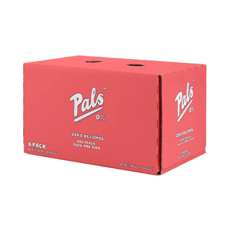 RTD 6 Pack 330ml Pals 0% Red Peach, Yuzu and Soda