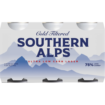 Beer Moa - Southern Alps Low Carb Lager 6x330ml