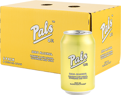 RTD 6 Pack 330ml Pals 0% Hawke's Bay Lemon, Cucumber and Soda