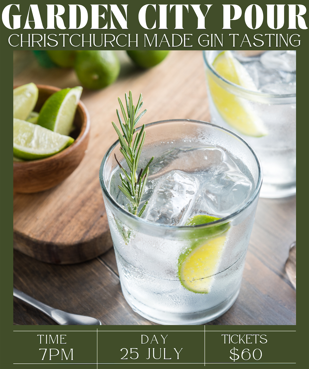 Event Tickets GARDEN CITY POUR: A CHCH MADE Gin Tasting