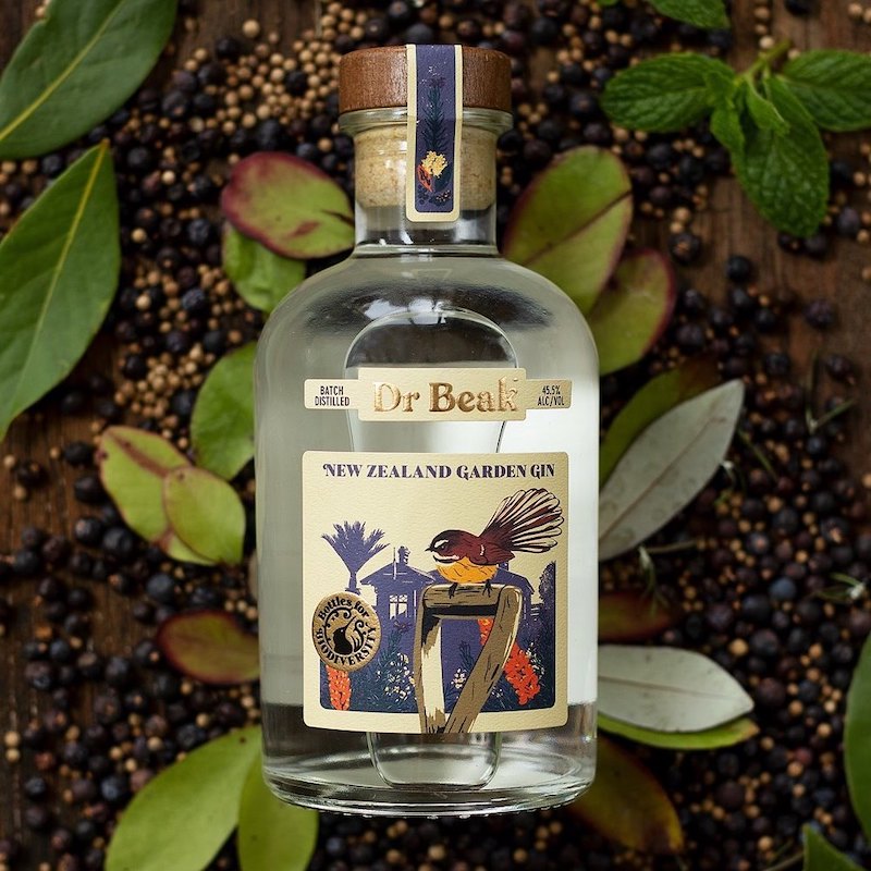 Contemporary Dr Beak New Zealand Garden Gin